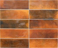 Настенная плитка HANOI BURNT RED (30038) 6.5x20